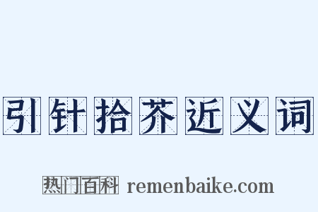 引针拾芥近义词是什么意思的图片